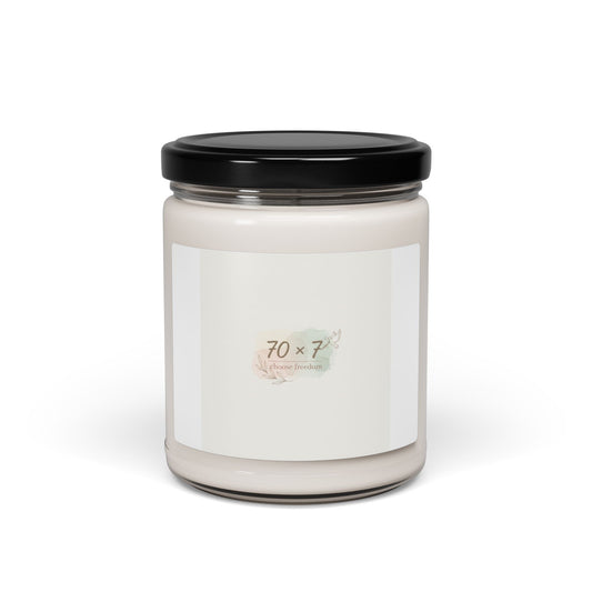 70 x 7 Slogan Candle, Soy Candle, Positive Micro-Optimism, Pastel Minimal