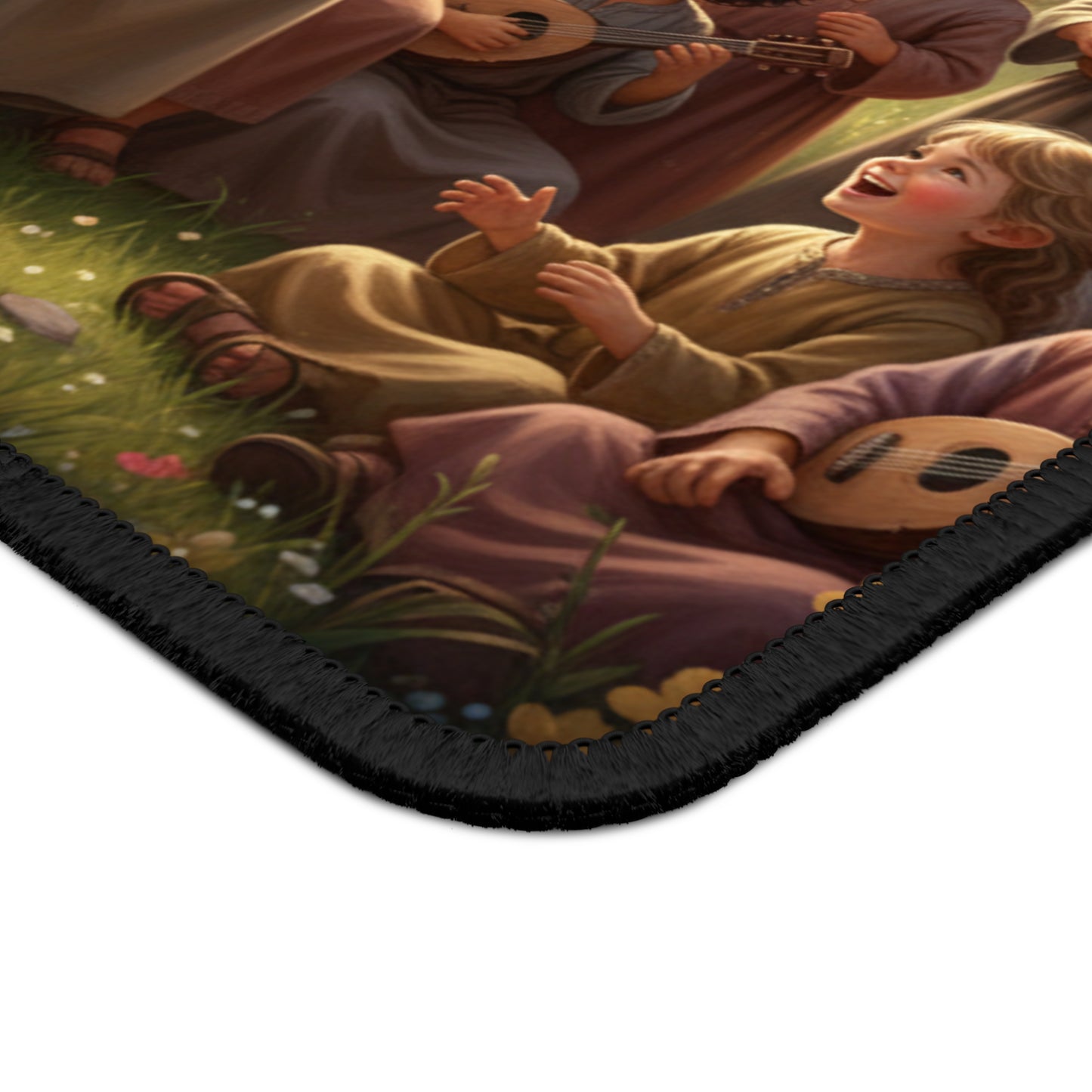 Jesus with Children Gaming Mouse Pad — Inspirational Christian Desk Mat