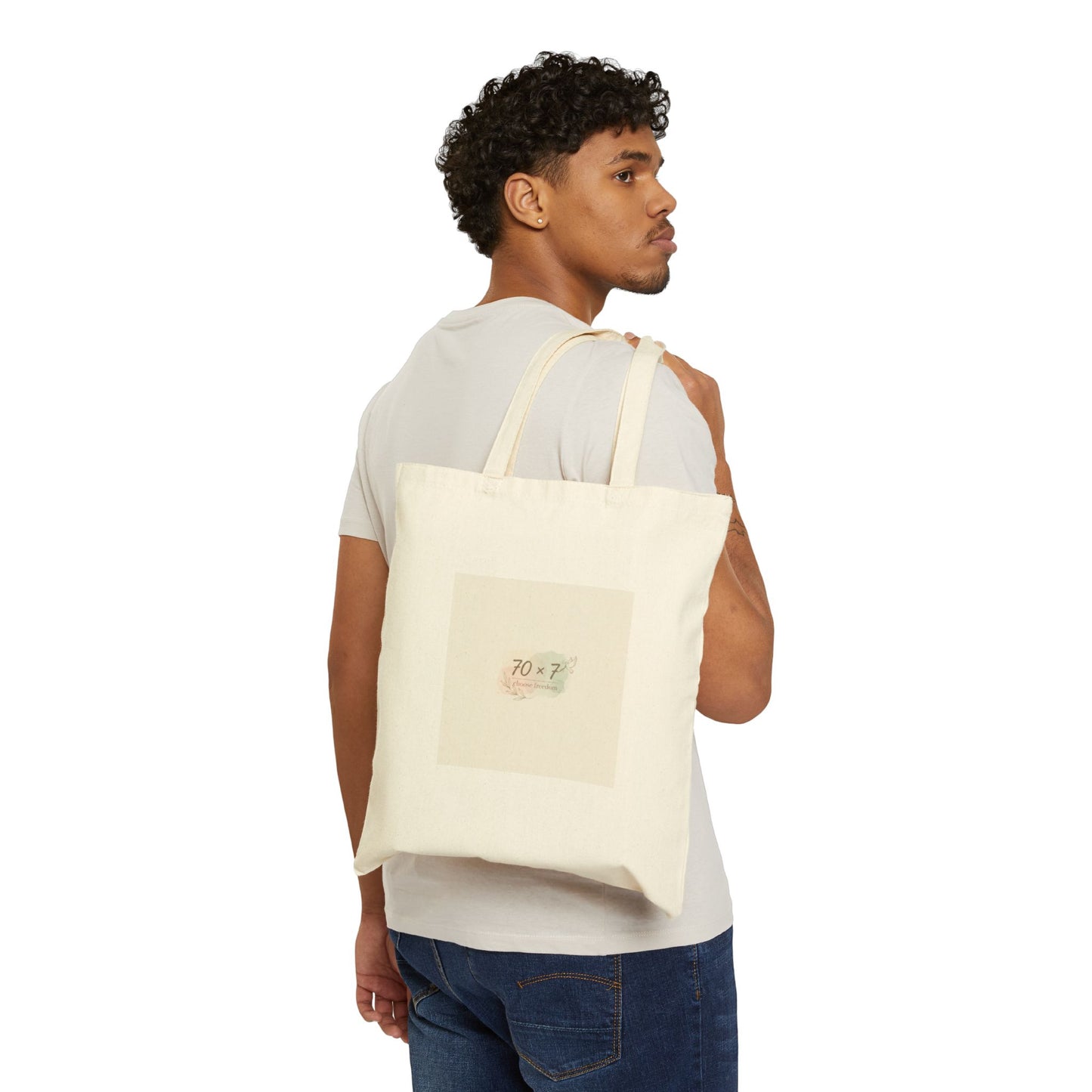 tiny affirmations tote | cotton canvas tote, pastel mental health positivity