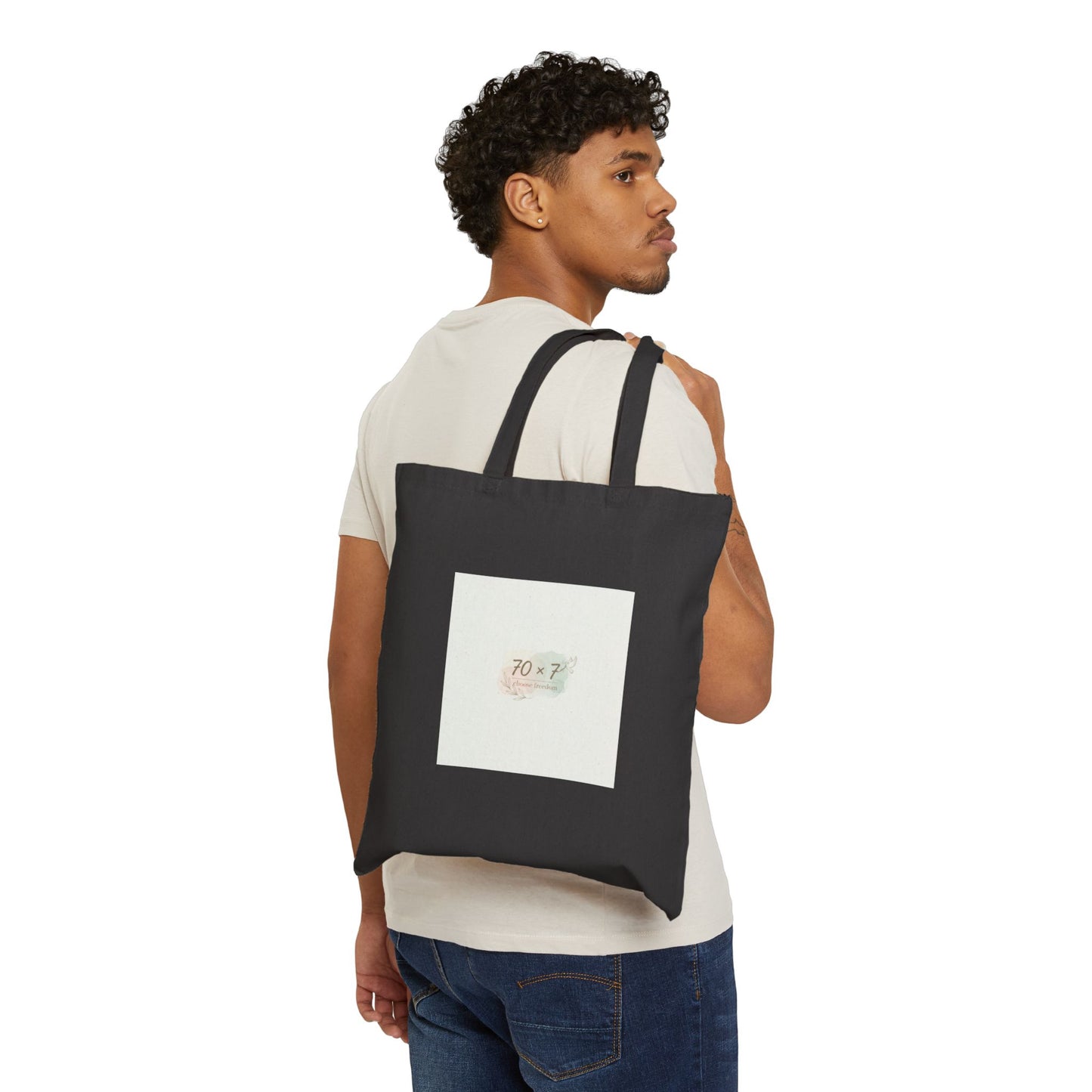 tiny affirmations tote | cotton canvas tote, pastel mental health positivity