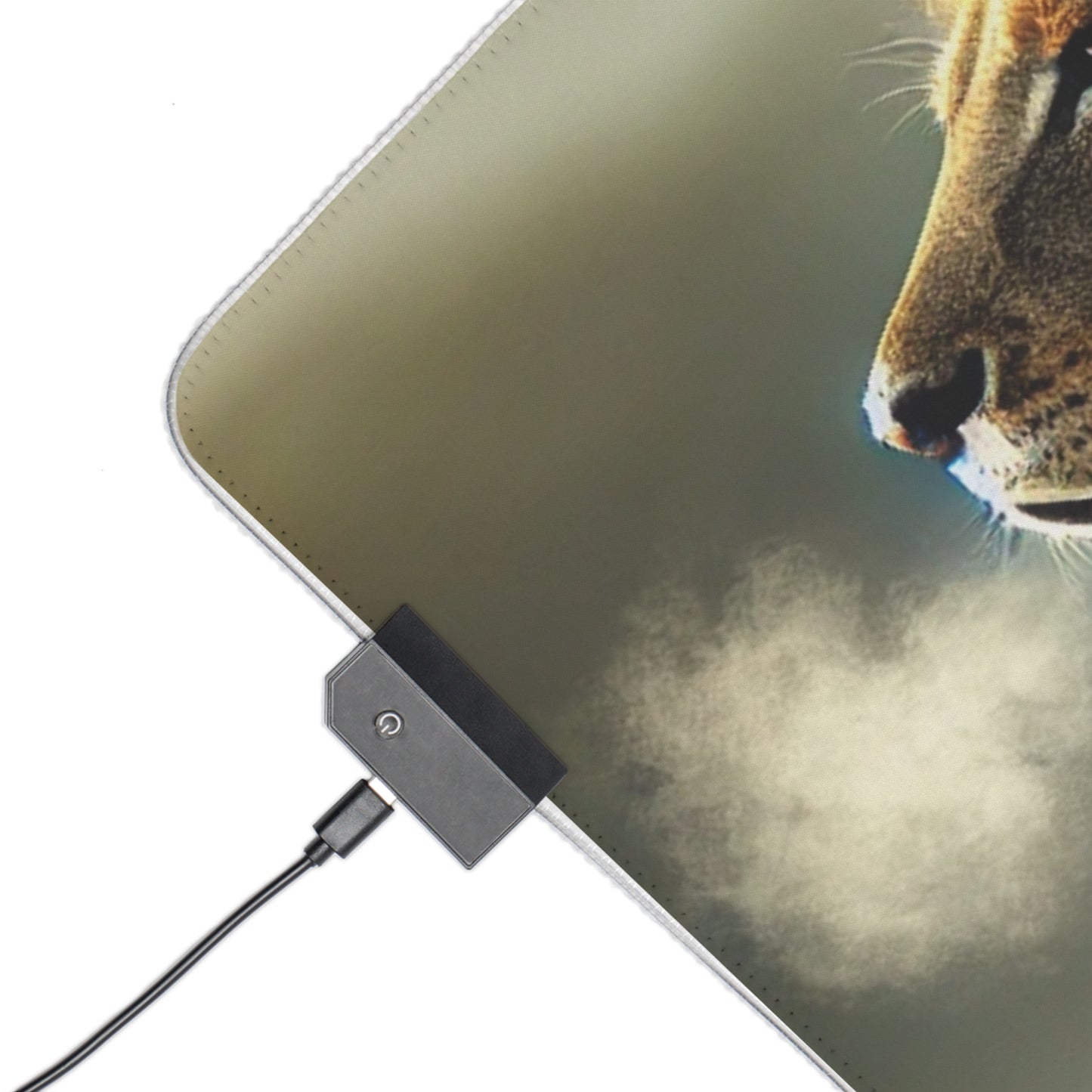LED Gaming Mouse Pad — Roaring Lion Design with Inspirational ‘Lion of Judah’ Quote, RGB Desk Mat for Gamers